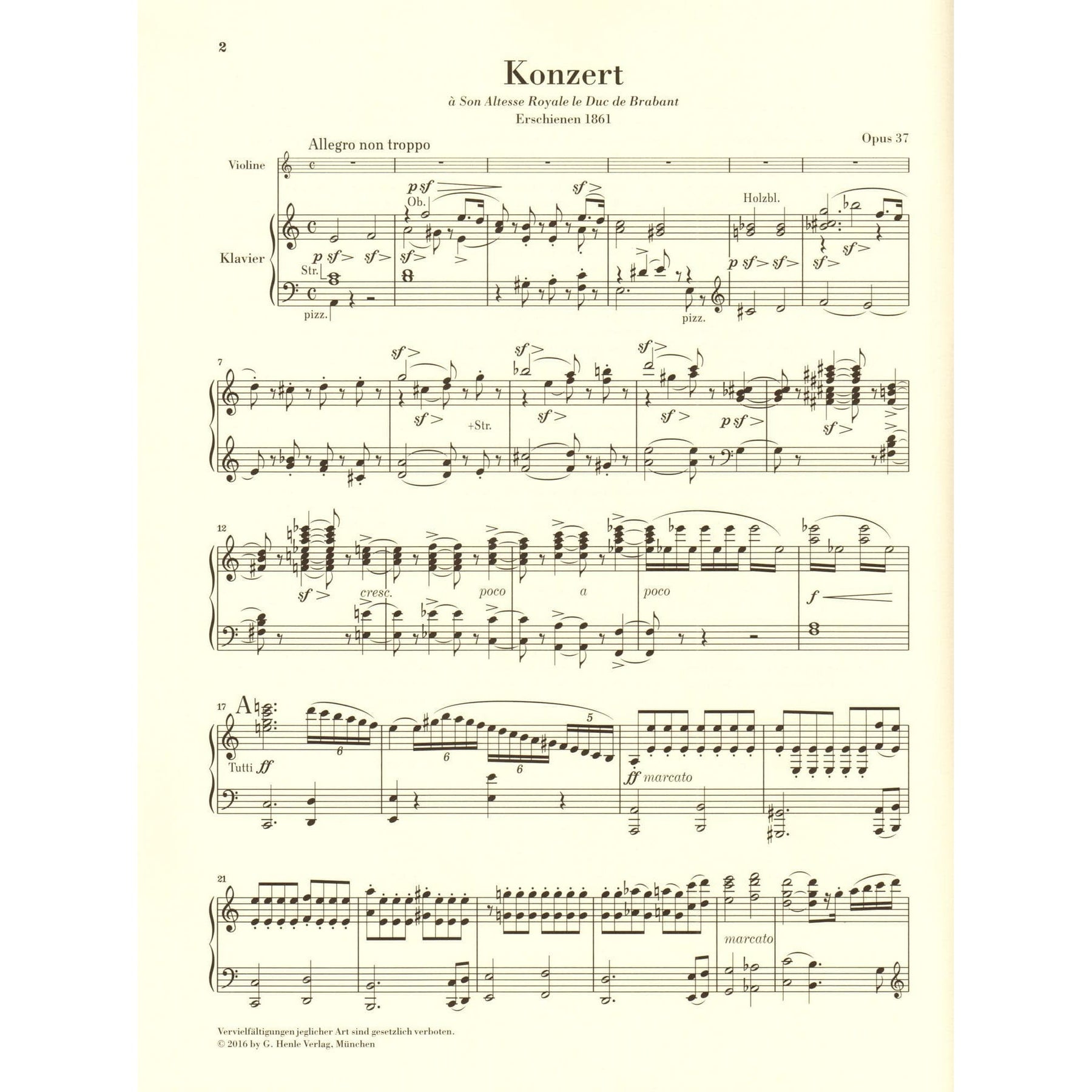 Vieuxtemps, Henri - Concerto No. 5 in A minor, Opus 37 - for Violin and Piano - edited by Iwazumi - G Henle Verlag URTEXT