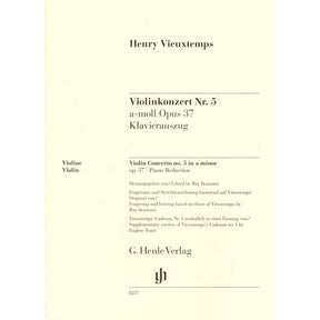 Vieuxtemps, Henri - Concerto No. 5 in A minor, Opus 37 - for Violin and Piano - edited by Iwazumi - G Henle Verlag URTEXT