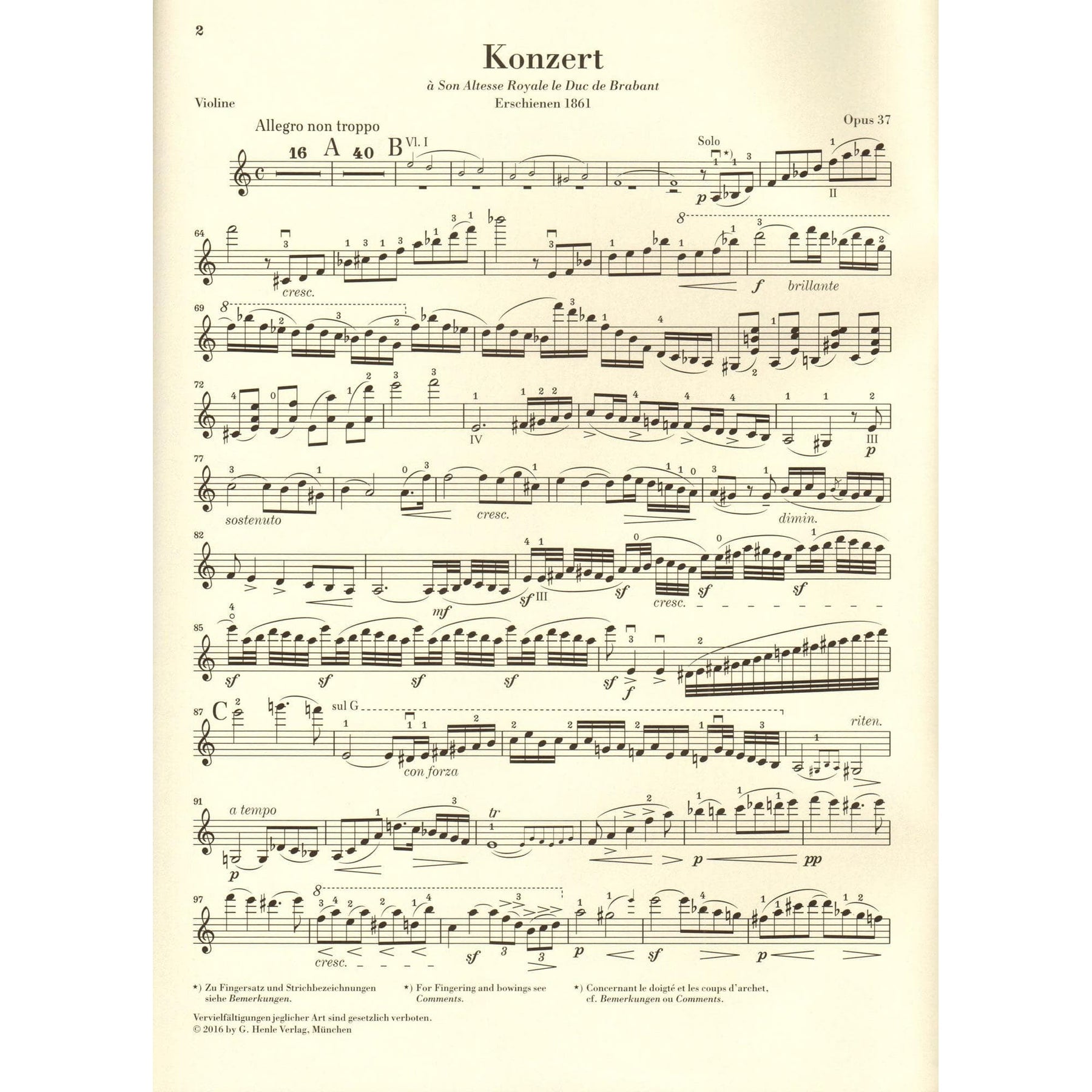 Vieuxtemps, Henri - Concerto No. 5 in A minor, Opus 37 - for Violin and Piano - edited by Iwazumi - G Henle Verlag URTEXT
