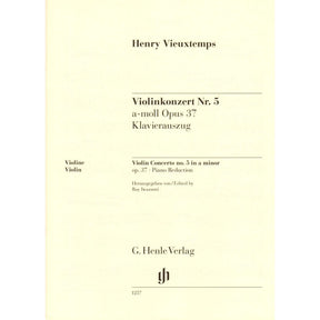 Vieuxtemps, Henri - Concerto No. 5 in A minor, Opus 37 - for Violin and Piano - edited by Iwazumi - G Henle Verlag URTEXT