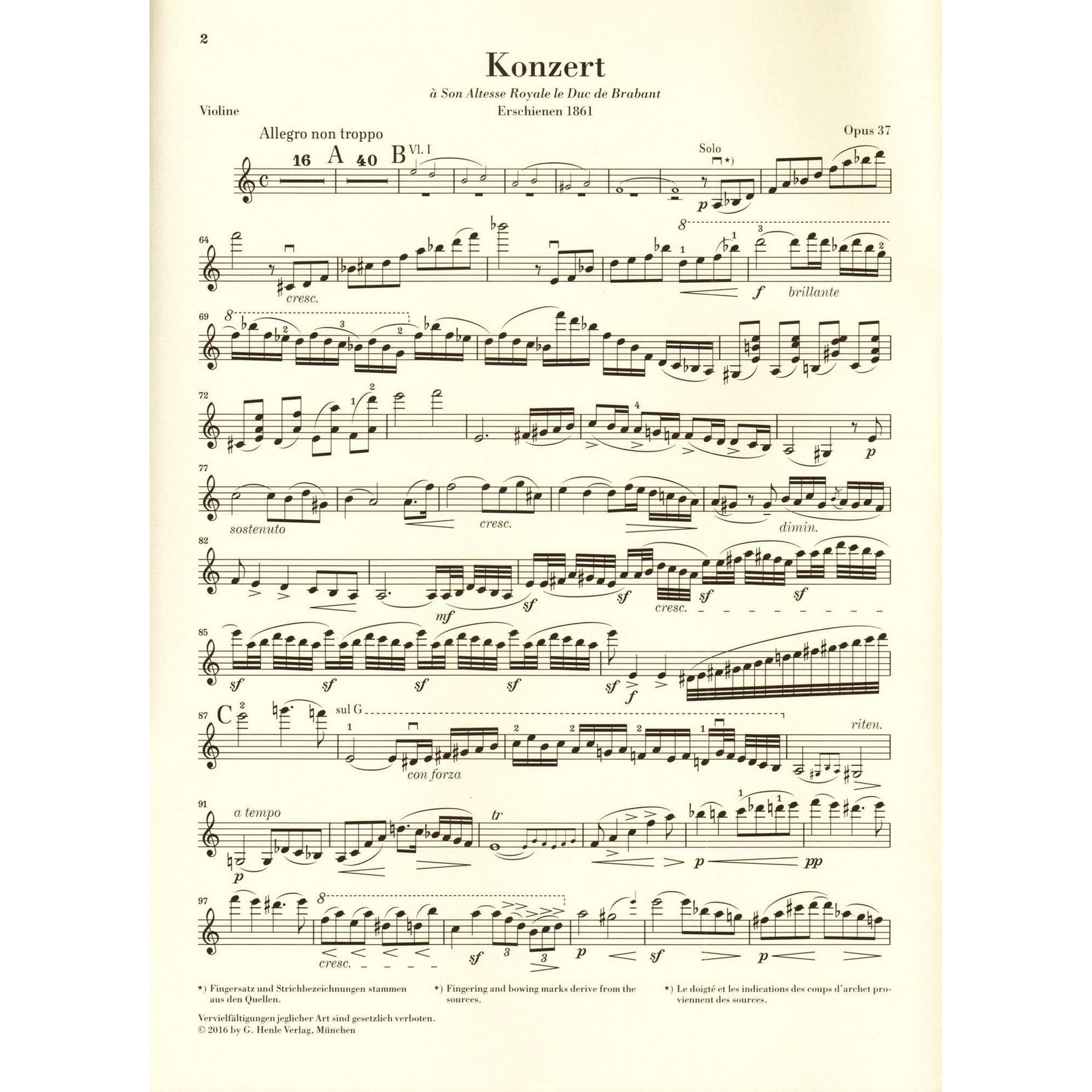Vieuxtemps, Henri - Concerto No. 5 in A minor, Opus 37 - for Violin and Piano - edited by Iwazumi - G Henle Verlag URTEXT