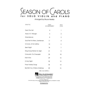Season of Carols - Violin and Piano - arranged by Bruce Healey - Hal Leonard Edition