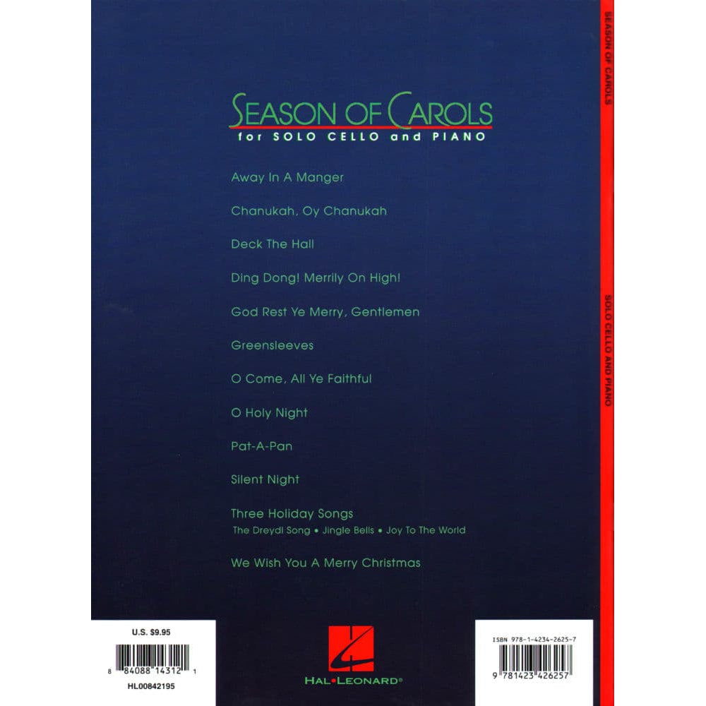 Season of Carols - Cello and Piano - arranged by Bruce Healey - Hal Leonard Edition
