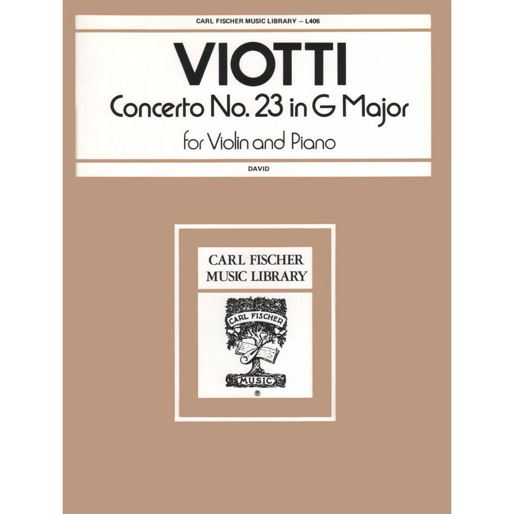 Viotti, GB - Violin Concerto No 23 in G Major - Violin and Piano - edited by David - Carl Fischer