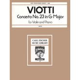 Viotti, GB - Violin Concerto No 23 in G Major - Violin and Piano - edited by David - Carl Fischer