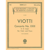 Viotti, GB - Violin Concerto No 23 in G Major - Violin and Piano - edited by David/Schradieck - Schirmer