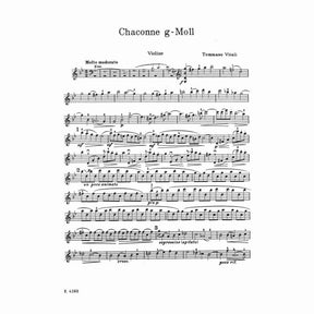 Vitali, Tomaso - Chaconne in G Minor - Violin and Piano - arranged by David/Charlier - Kalmus