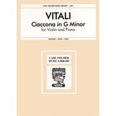 Vitali, Tomas - Chaconne in G Minor - Violin and Piano - edited by Auer - Carl Fischer