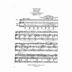 Vitali, Tomas - Chaconne in G Minor - Violin and Piano - edited by Auer - Carl Fischer
