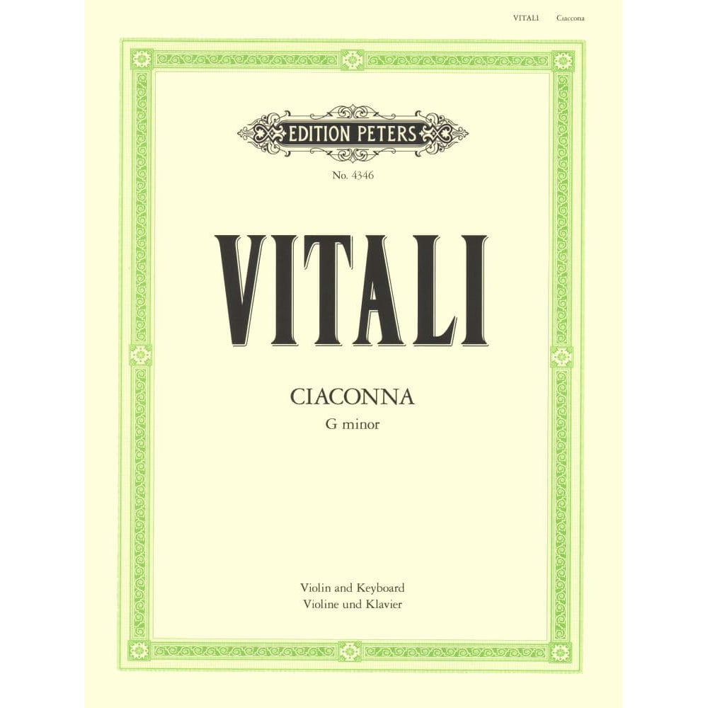 Vitali, Tomaso - Chaconne in G Minor - Violin and Piano - edited by Maxim Jacobsen - Peters