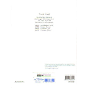 Vivaldi, Antonio - The Four Seasons: Concerto No 1 in E Major, RV 269 "Spring" - Violin and Piano - edited by Carnelli - Ricordi