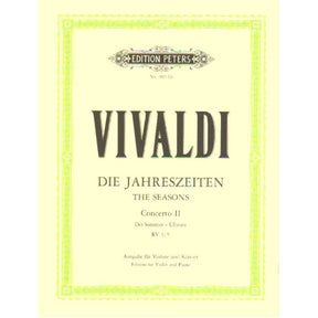 Vivaldi, Antonio - The Four Seasons: Concerto No 2 in G Minor, RV 315 "Summer" - Violin and Piano - edited by Kolneder - Peters