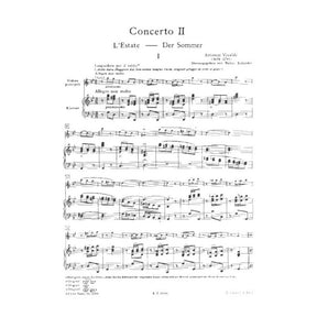 Vivaldi, Antonio - The Four Seasons: Concerto No 2 in G Minor, RV 315 "Summer" - Violin and Piano - edited by Kolneder - Peters