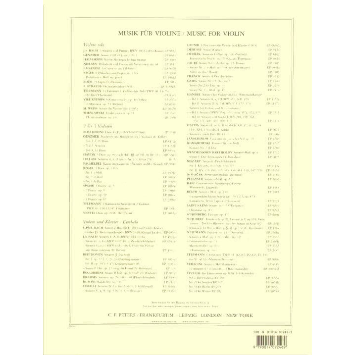 Vivaldi, Antonio - The Four Seasons: Concerto No 2 in G Minor, RV 315 "Summer" - Violin and Piano - edited by Kolneder - Peters