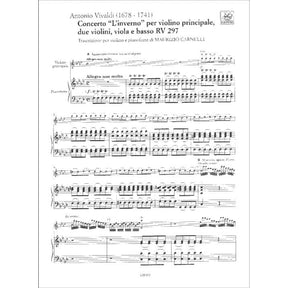 Vivaldi, Antonio - Four Seasons: F Minor, RV 297 "Winter" - Violin and Piano - edited by Carnellil - Ricordi