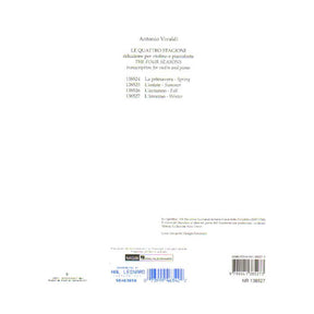 Vivaldi, Antonio - Four Seasons: F Minor, RV 297 "Winter" - Violin and Piano - edited by Carnellil - Ricordi