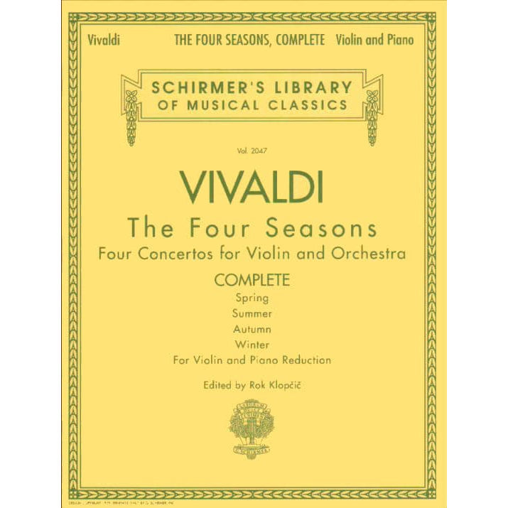 Vivaldi, Antonio - The Four Seasons: 4 Concertos for Violin and Piano (Complete) - edited by Rok Klopcic - G Schirmer