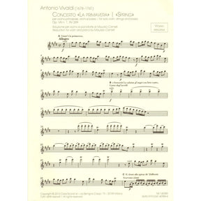 Vivaldi, Antonio - The Four Seasons (Complete) - for Violin and Piano - reduction by Maurizio Carnelli - Ricordi