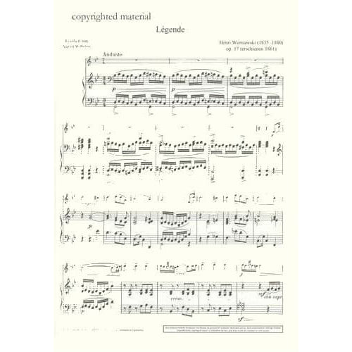 Wieniawski, Henryk - Legende Op 17 - for Violin and Piano - edited by Wilhelmj - Schott Music