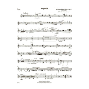 Wieniawski, Henryk - Legende, Op 17 - for Violin and Piano - edited by Saenger - Book/Online Audio - Carl Fischer