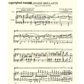 Wieniawski, Henryk - Polonaise Brillante Op 21 - for Violin and Piano - edited by Francescatti - International Music Company