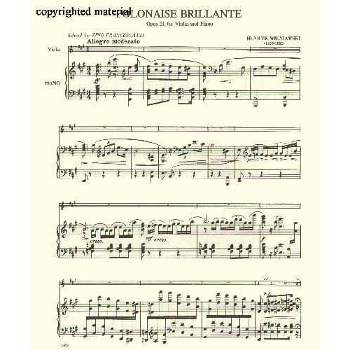 Wieniawski, Henryk - Polonaise Brillante Op 21 - for Violin and Piano - edited by Francescatti - International Music Company