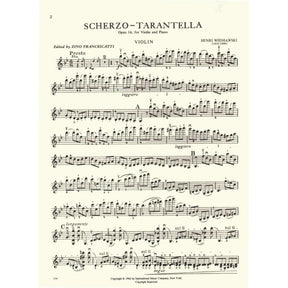 Wieniawski, Henryk - Scherzo-Tarantella, Op 16 - for Violin and Piano - edited by Francescatti - International Music Company