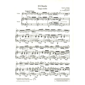 Villoldo, Angel - El Choclo (Tango Criollo) - for Violin and Piano - arranged by Woldgang Birtel - Schott