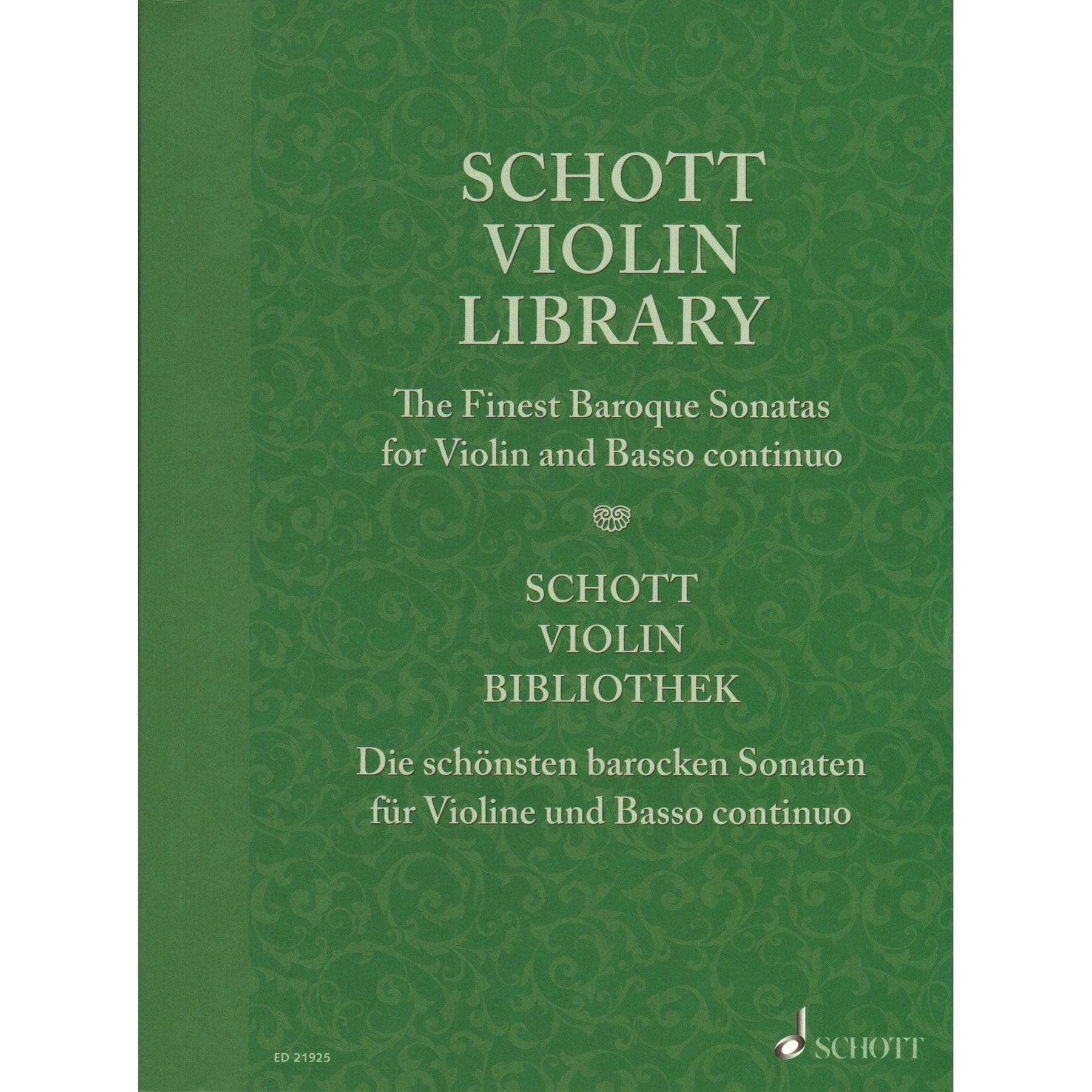 The Finest Baroque Sonatas - for Violin and Basso Continuo - edited by Peter Mohrs - Schott Violin Library