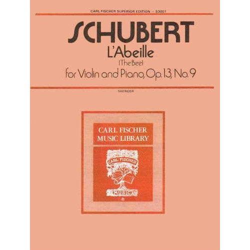 Schubert, Francois (Franz Anton) - L'Abeille (The Bee), Op 13 No 9 - for Violin and Piano - edited by Saenger - Carl Fischer