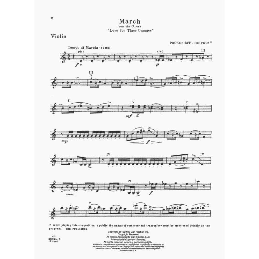 Prokofiev, Serge - March From "Love For Three Oranges" - for Violin and Piano - Carl Fischer
