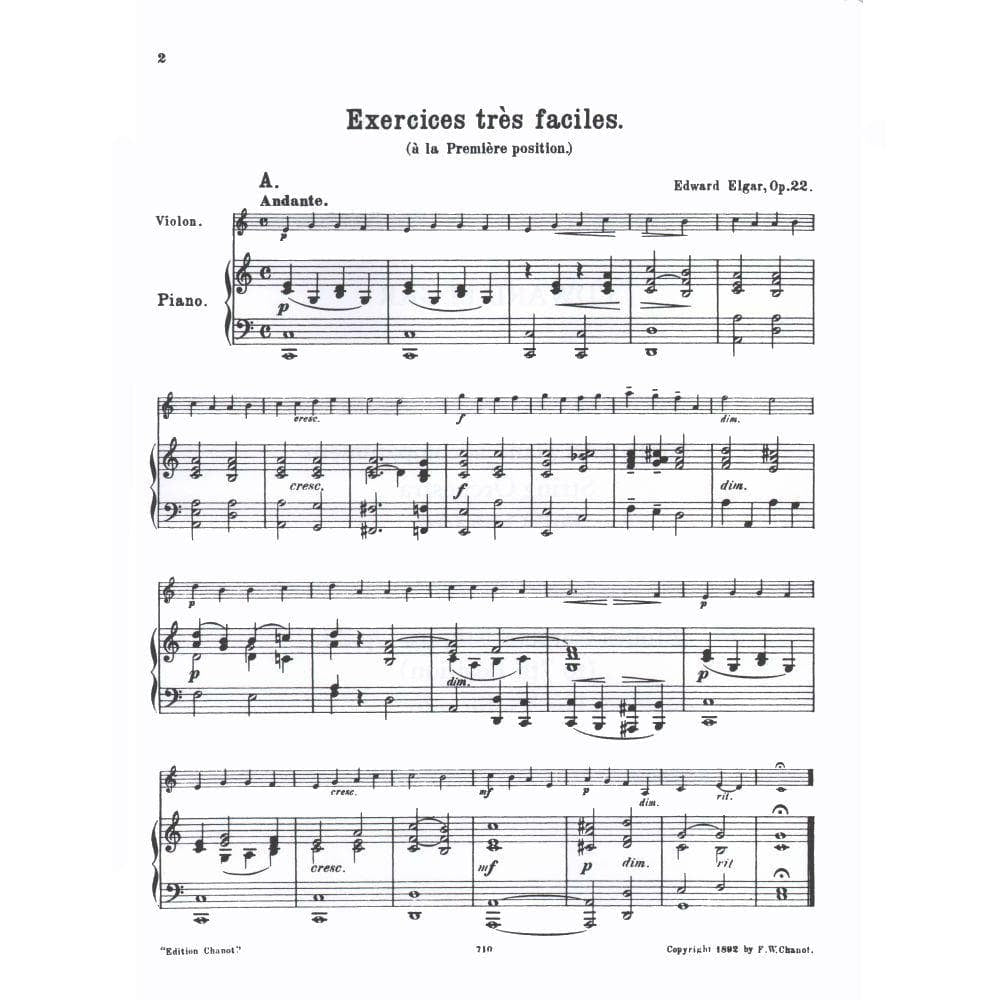 Elgar, Edward - Six Very Easy Pieces In First Position, Op 22 - Violin and Piano - Bosworth Edition