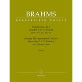Brahms, Johannes - Sonata Movement from the FAE Sonata in C minor, WoO 2 - for Violin and Piano - edited by Clive Brown and Neal Peres Da Costa - Barenreiter URTEXT