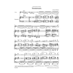 Brahms, Johannes - Sonata Movement from the FAE Sonata in C minor, WoO 2 - for Violin and Piano - edited by Clive Brown and Neal Peres Da Costa - Barenreiter URTEXT