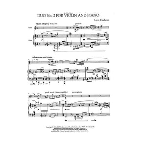 Kirchner, Leon - Duo No 2 for Violin and Piano - Associated Music Publishers