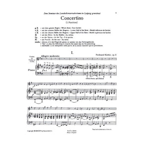 Kuchler, Ferdinand - Concertino in G Major for Violin and Piano, Op 11 - Bosworth