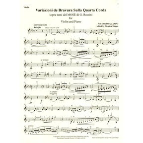Paganini, N - Moses Fantasy Variations - Analytical Studies & Exercises - Violin and Piano - Keiser