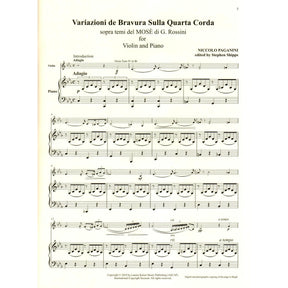 Paganini, N - Moses Fantasy Variations - Analytical Studies & Exercises - Violin and Piano - Keiser