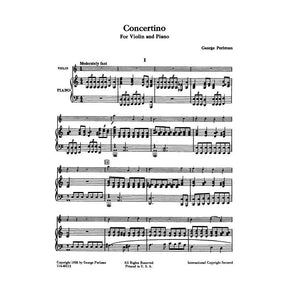 Perlman, George - Concertino for Violin and Piano - Theodore Presser