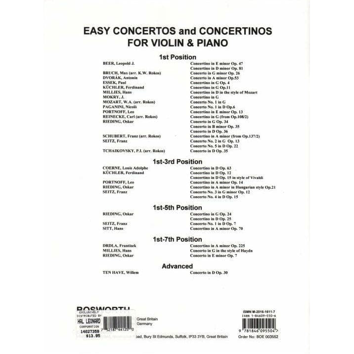 Rieding, Oskar - Violin Concerto in E Minor, Op 7 - Violin and Piano - Bosworth