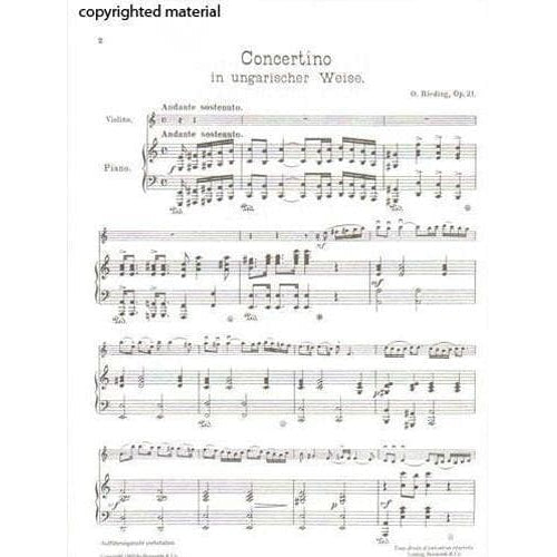 Rieding, Oscar - Concertino In a minor Op 21 For Violin and Piano Published by Bosworth & Co