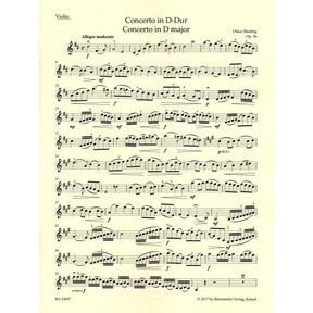 Rieding, Oskar - Violin Concerto in D Major, Op 36 - Violin and Piano - Barenreiter