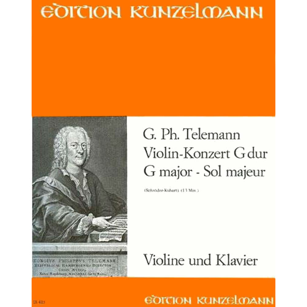 Telemann, Georg Philipp - Concerto In G Major, TWV 51:G8 For Violin and Piano Edition Kunzelmann