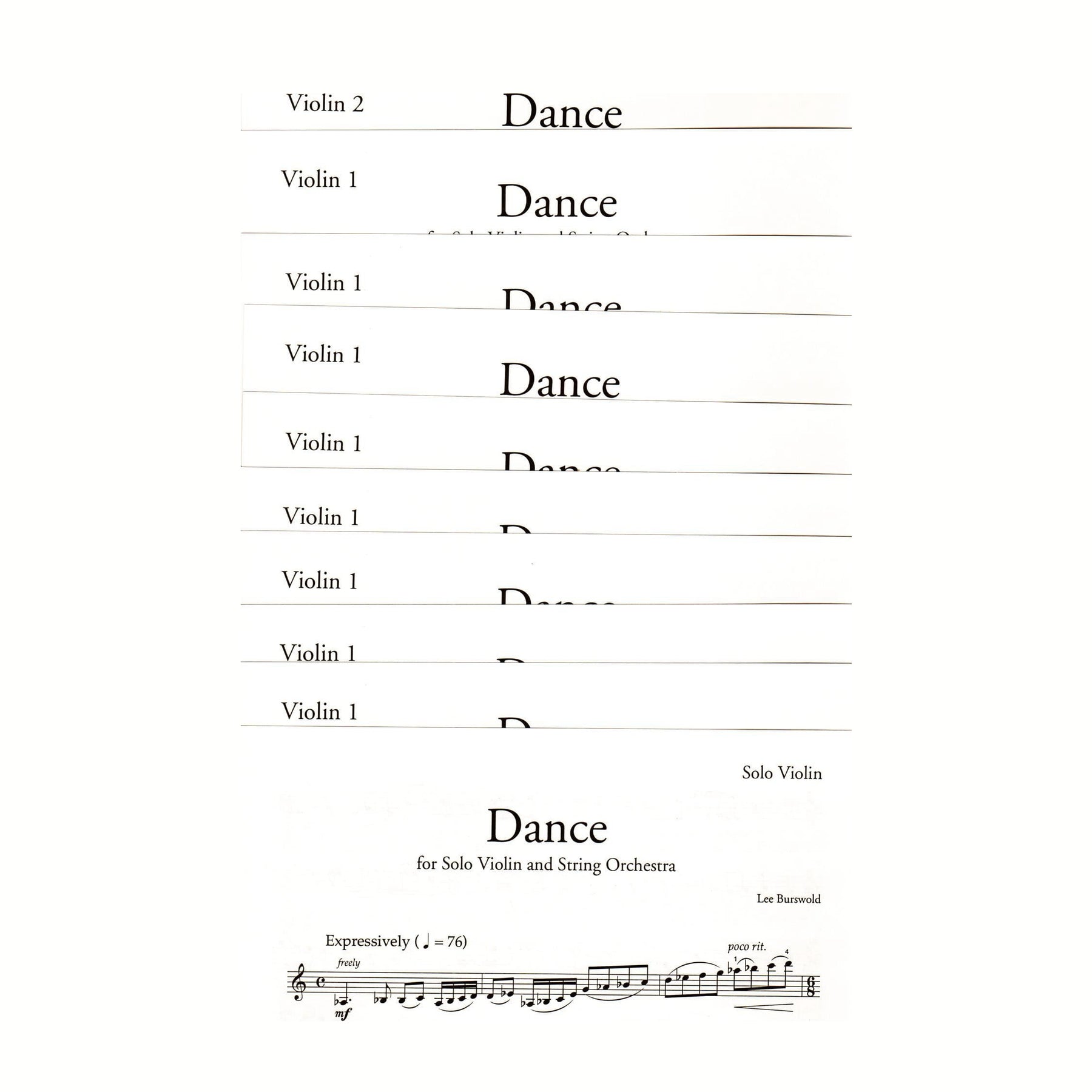 Burswold, Lee - Dance for Solo Violin and String Orchestra - Latham Music