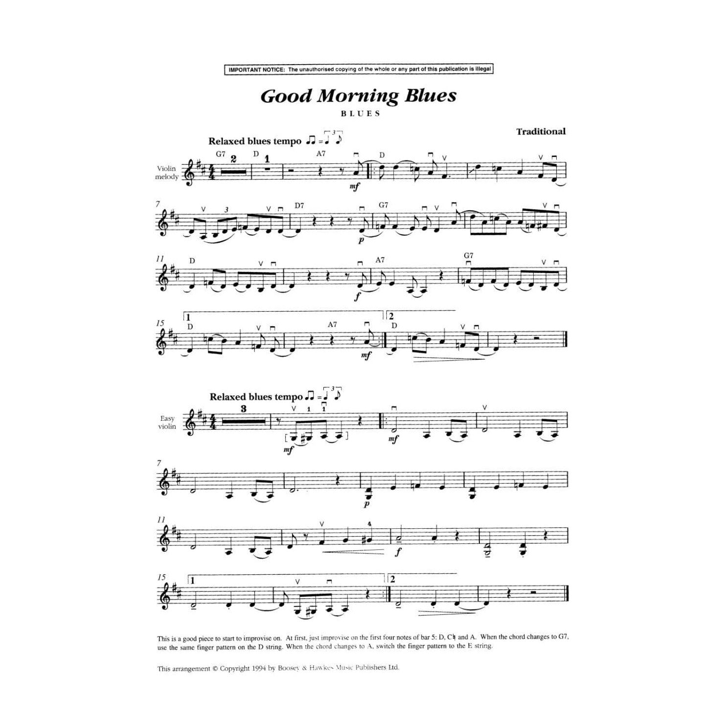 Jones, Edward Huws - Jazz, Blues, and Ragtime - Violin part ONLY - Boosey & Hawkes Edition