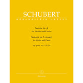 Schubert, Franz - Sonata in A Major (Duo), Op 162, D 574 For Violin and Piano URTEXT Published by Barenretier