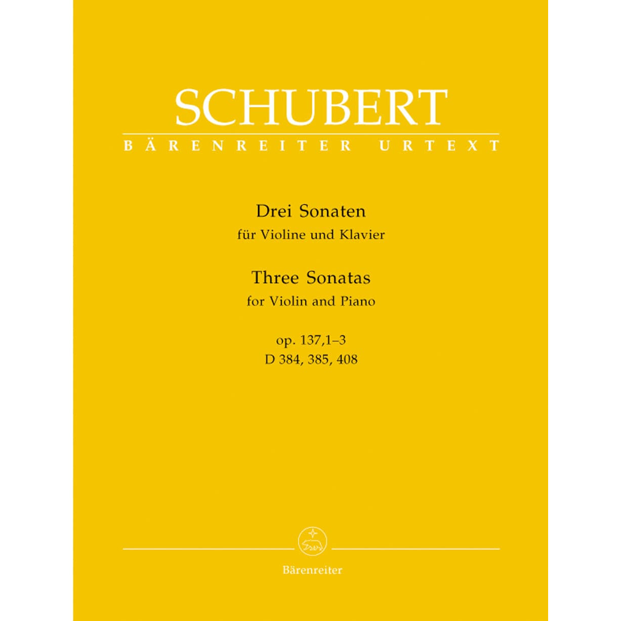 Schubert, Franz - Three Sonatinas, Op 137 For Violin and Piano URTEXT Published by Barenreiter