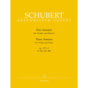 Schubert, Franz - Three Sonatinas, Op 137 For Violin and Piano URTEXT Published by Barenreiter