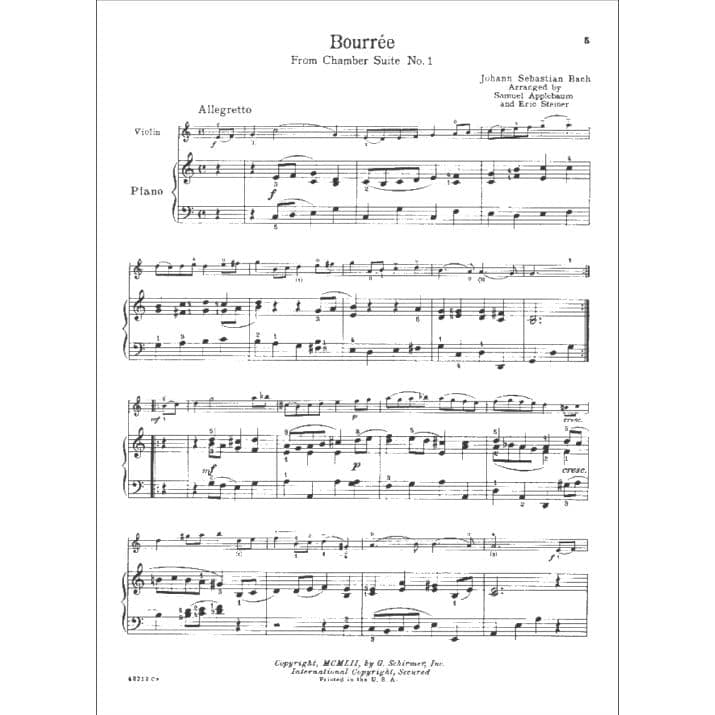 Masterworks for the Young Violinist with Piano Accompaniment - arranged by Samuel Applebaum and Eric Steiner - Schirmer Edition
