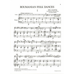 Bartok, Bela - Roumanian Folk Dances Sz 68 for Violin and Piano - Boosey & Hawkes Edition